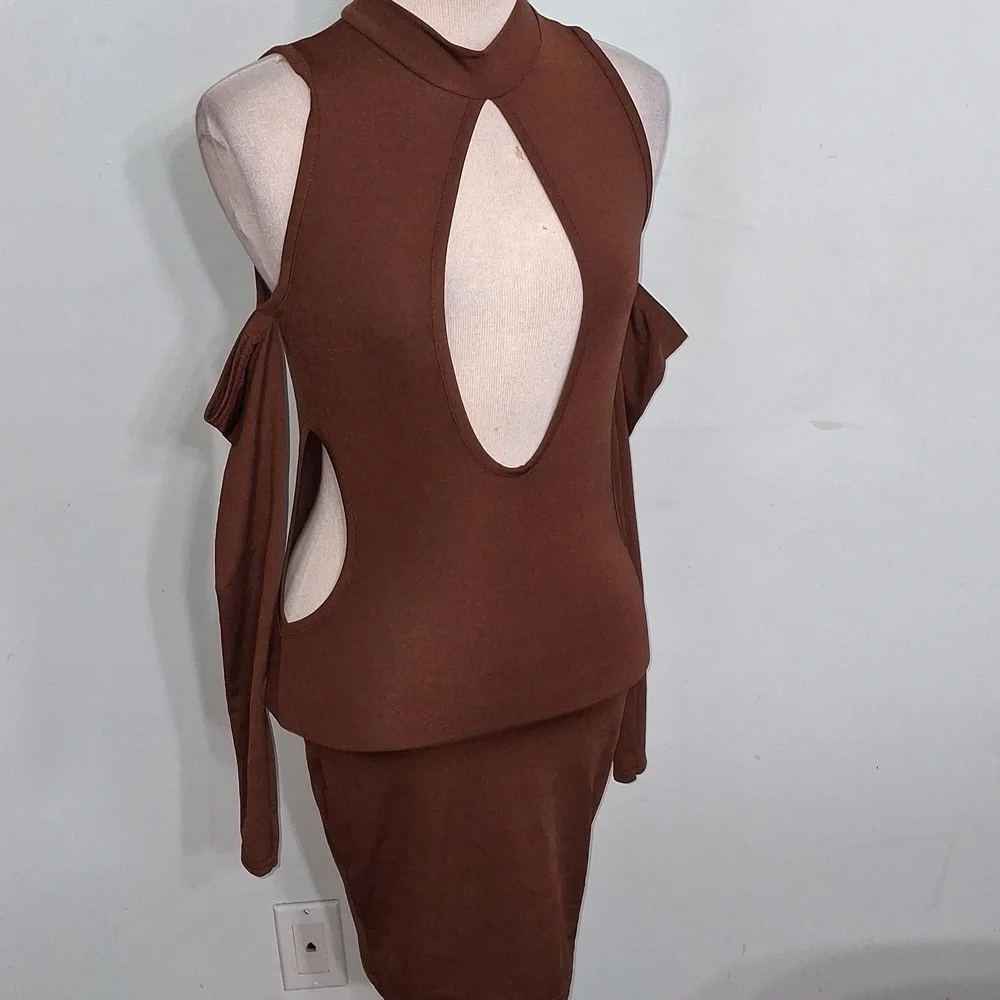 PrettyLittleThing/ Chocolate Brown Dress Mini Dress - W Sz 0